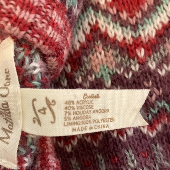 Matilda Jane Girls Purple‎ Fair Isle Angora Mix Sweater Poncho Sherpa Hood S 4 - Picture 6 of 7